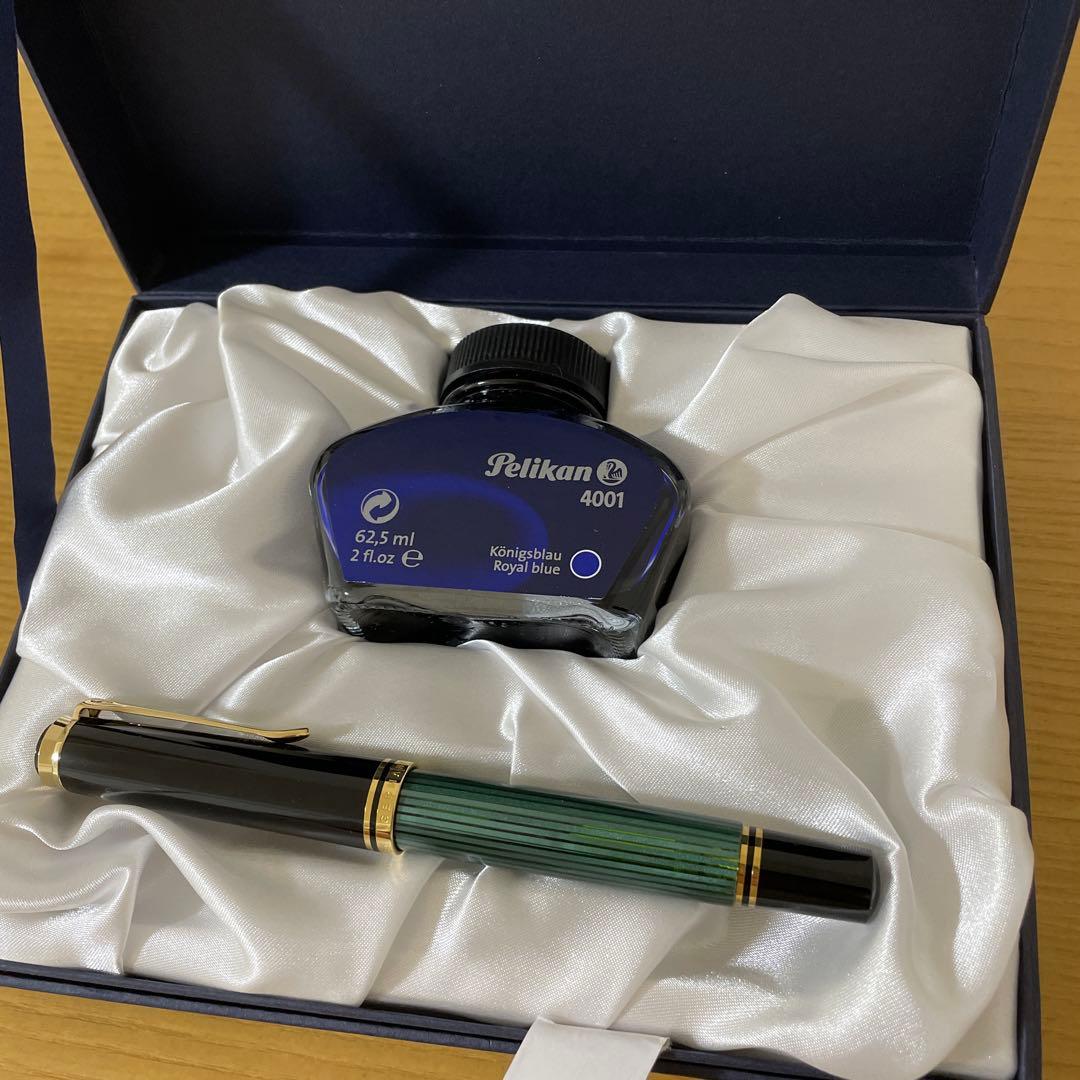 ペリカン　スーベレーン　万年筆&インクセット　18C-750F 【ネームあり】