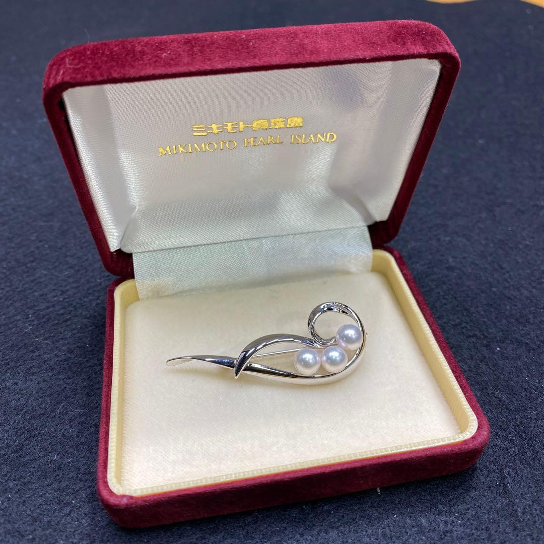 MIKIMOTO ミキモト真珠島 ブローチ シルバー パール