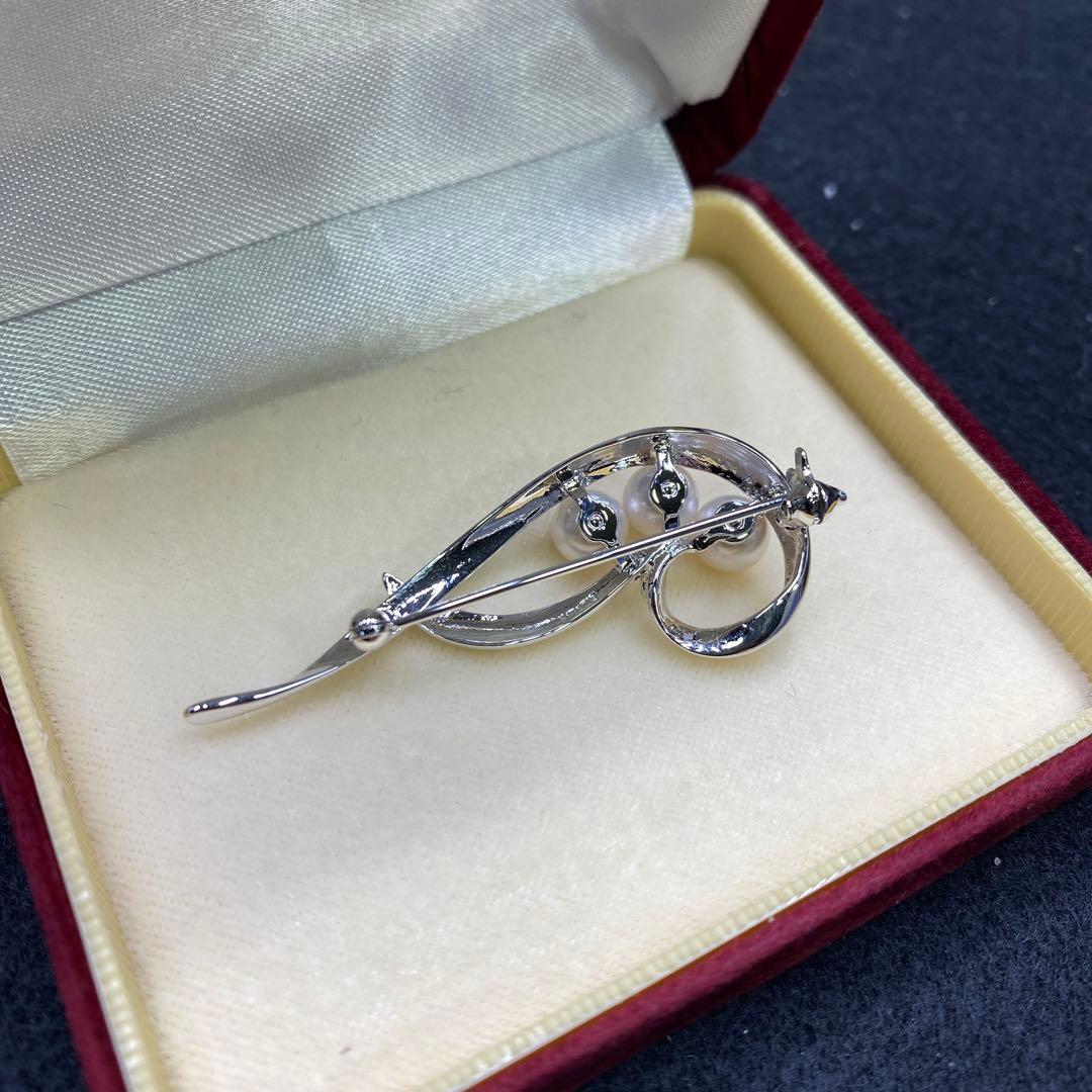 MIKIMOTO ミキモト真珠島 ブローチ シルバー パール