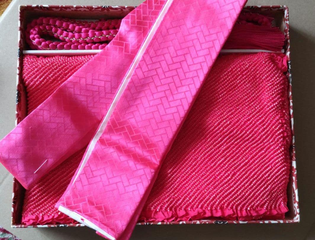 ★紅型振袖/帯/帯揚/帯締/伊達襟/５点セット★おまけ付