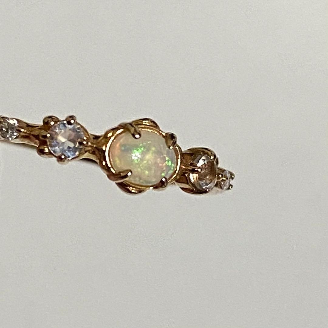 NOJESS K10 オパール ラブラドライト ダイヤ 0.13ct リング