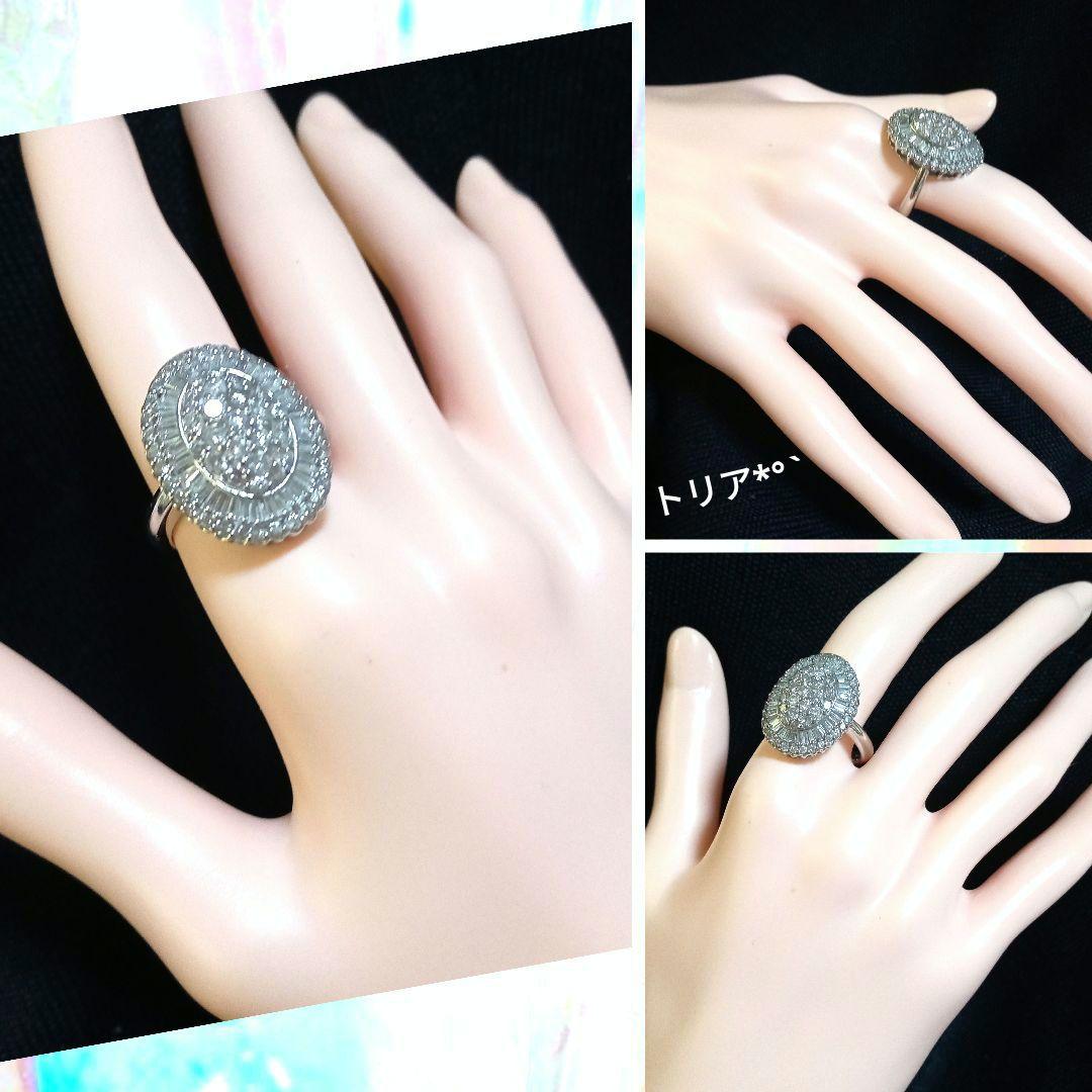 ダイヤモンドリングPt900＊約11.5号約10.3g＊2種カットダイヤ美品