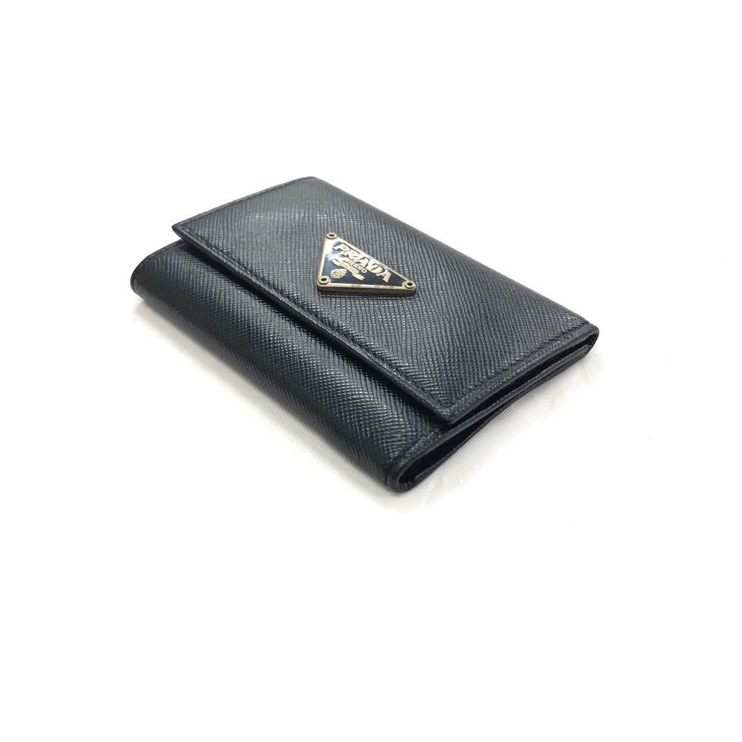 M04/030 PRADA プラダ 6連キーケース 三角ロゴ ブラック