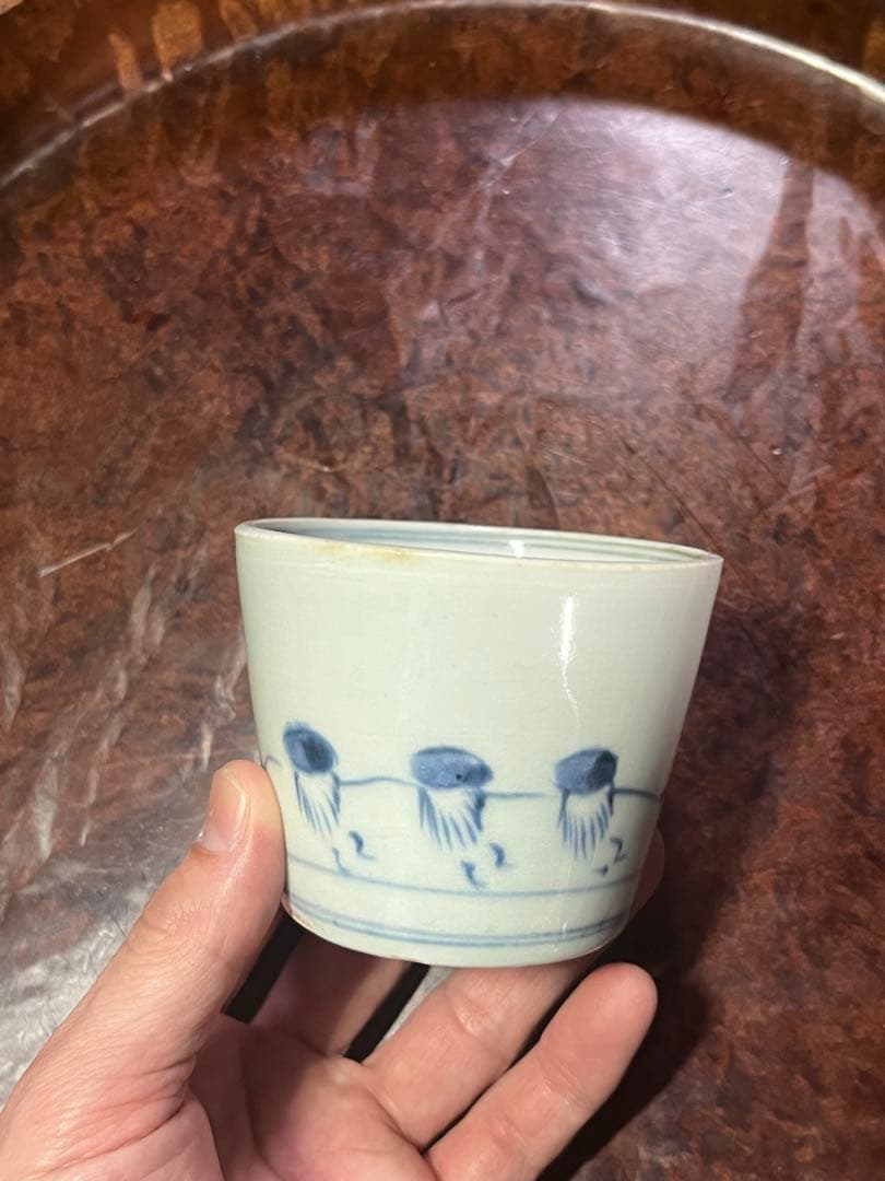 古伊万里　蕎麦猪口　そば猪口　舟曳　船　民藝　民芸　くらわんか