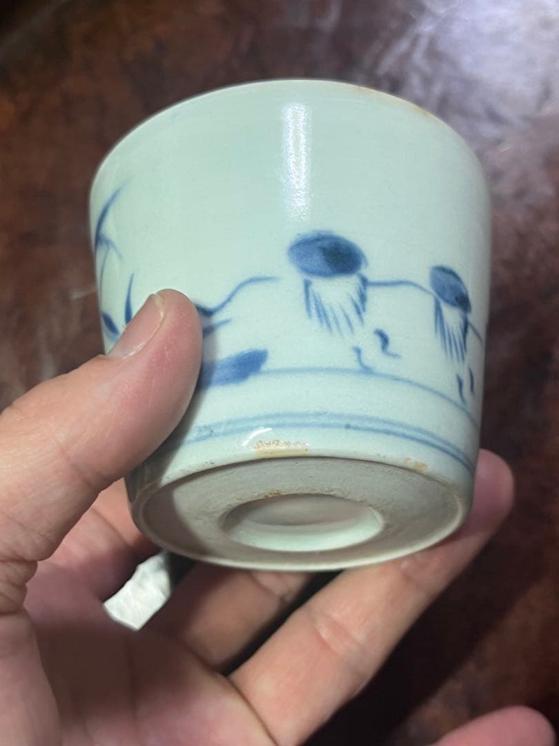 古伊万里　蕎麦猪口　そば猪口　舟曳　船　民藝　民芸　くらわんか