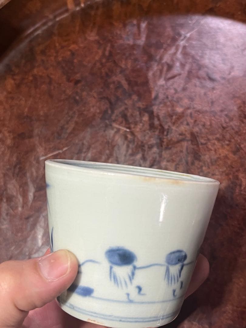 古伊万里　蕎麦猪口　そば猪口　舟曳　船　民藝　民芸　くらわんか