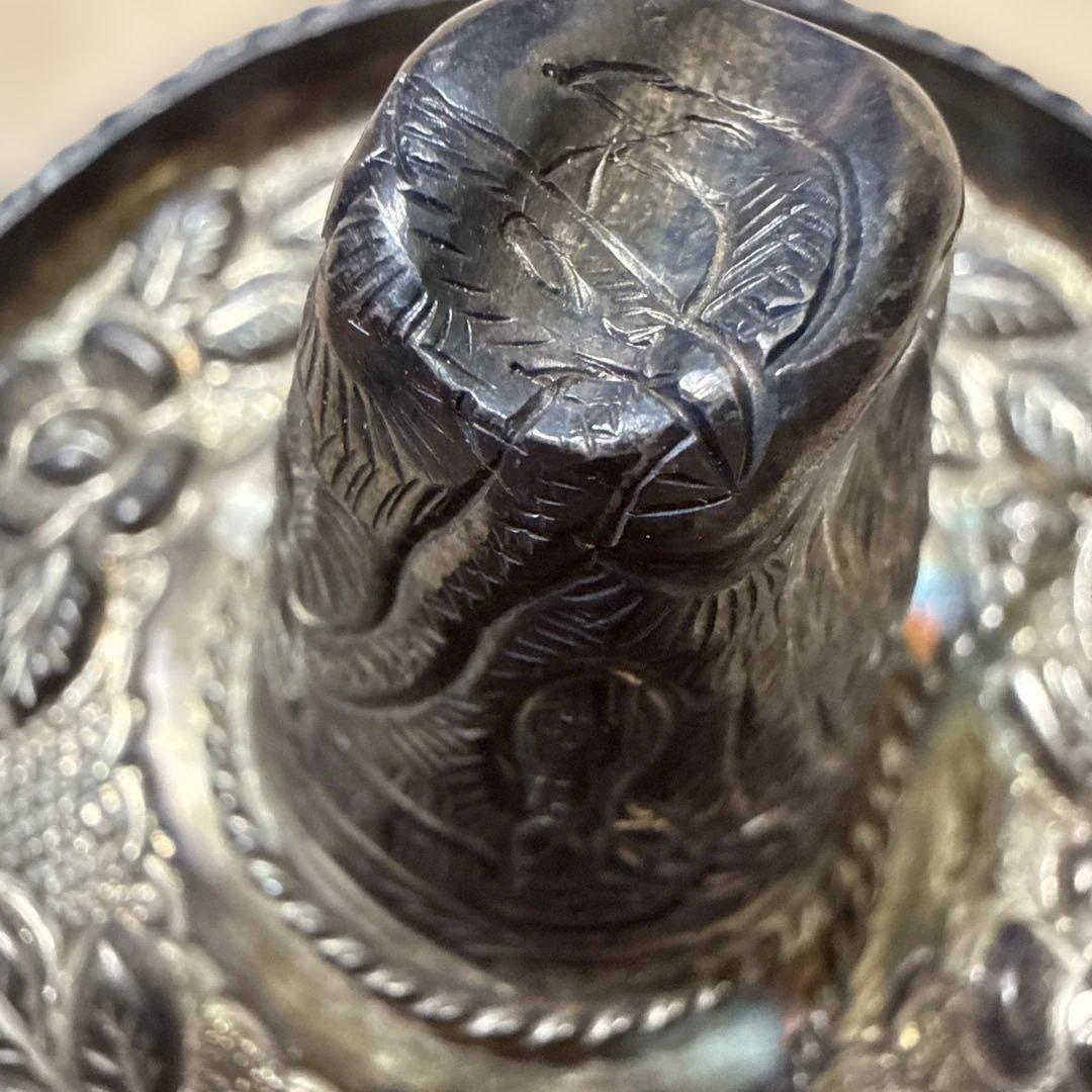 シルバー925 メキシコ　花模様 帽子