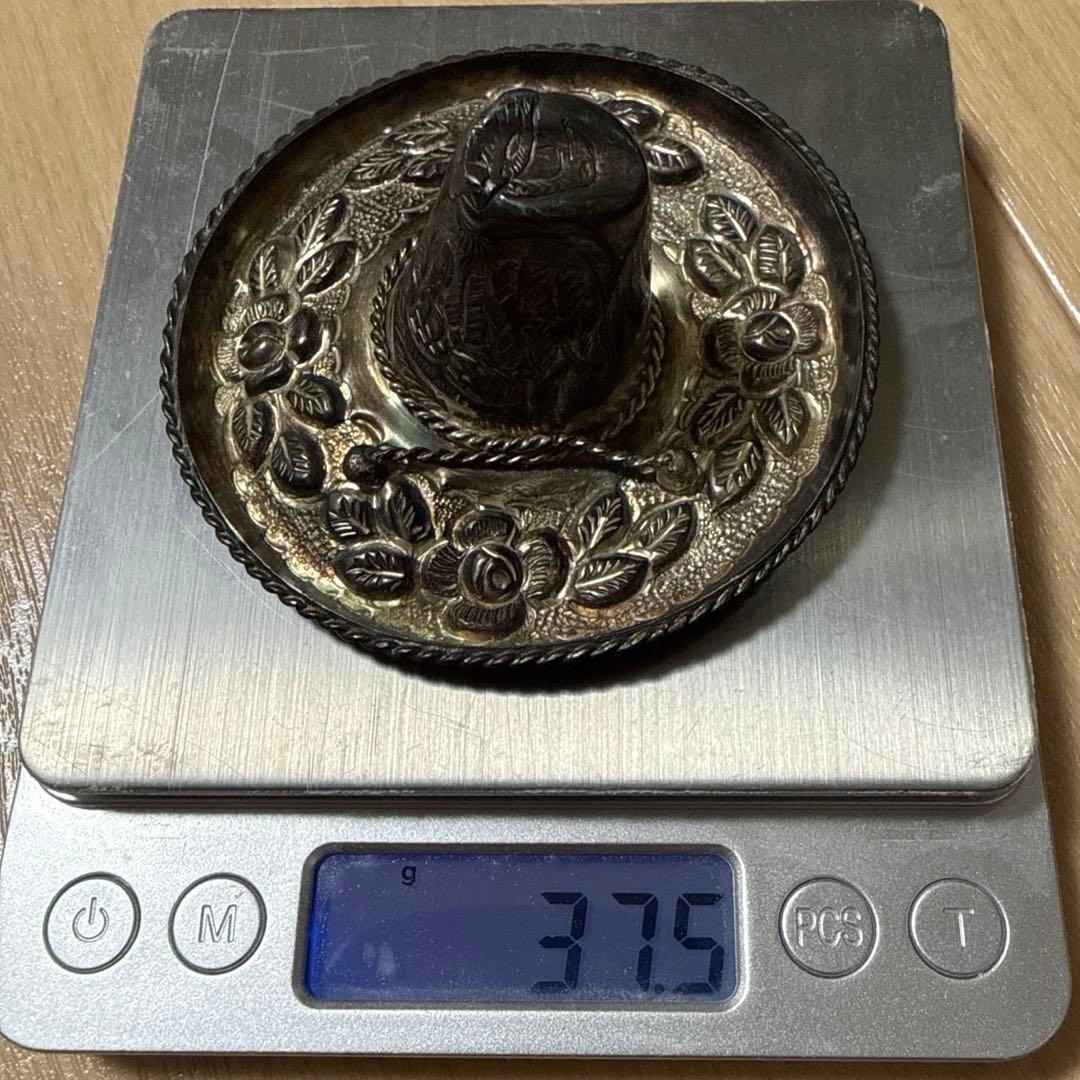 シルバー925 メキシコ　花模様 帽子