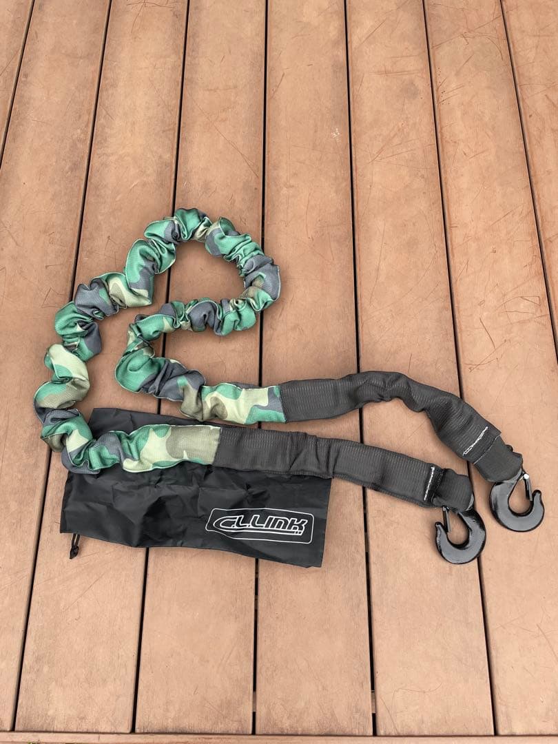 【新品】CL LINK 迷彩 牽引ロープ フック　収納袋付き　シーエルリンク