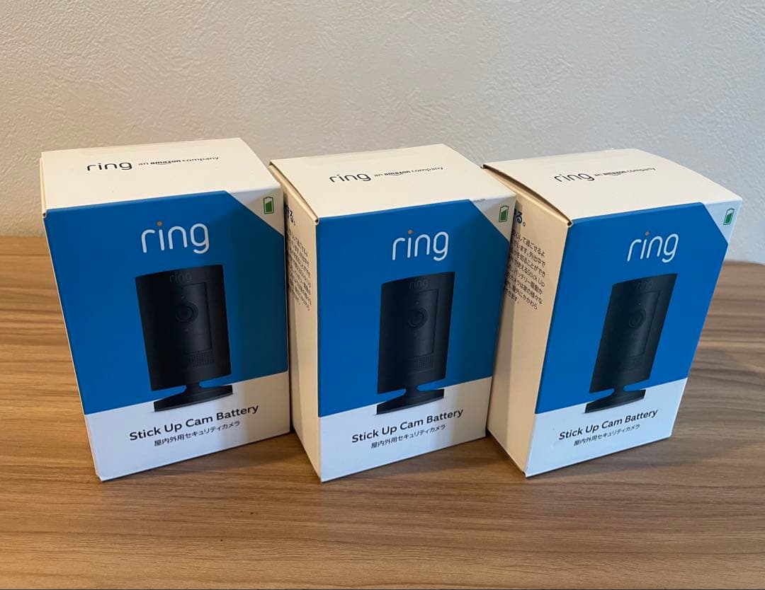 新品 3個セット Ring Stick Up Cam Battery ブラック