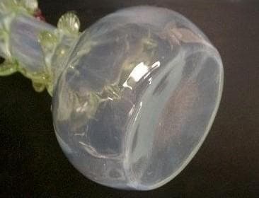 ★G1702★ アンティーク　ウランガラス　乳白ガラス　花瓶