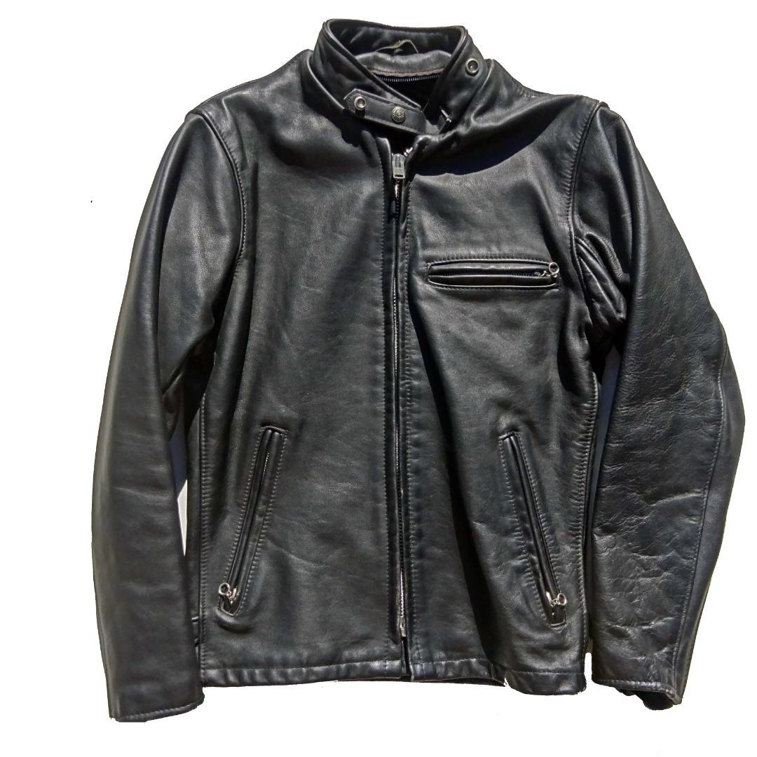 USA製立ち襟 Schott ショット 641牛革レザーライダースジャケット34