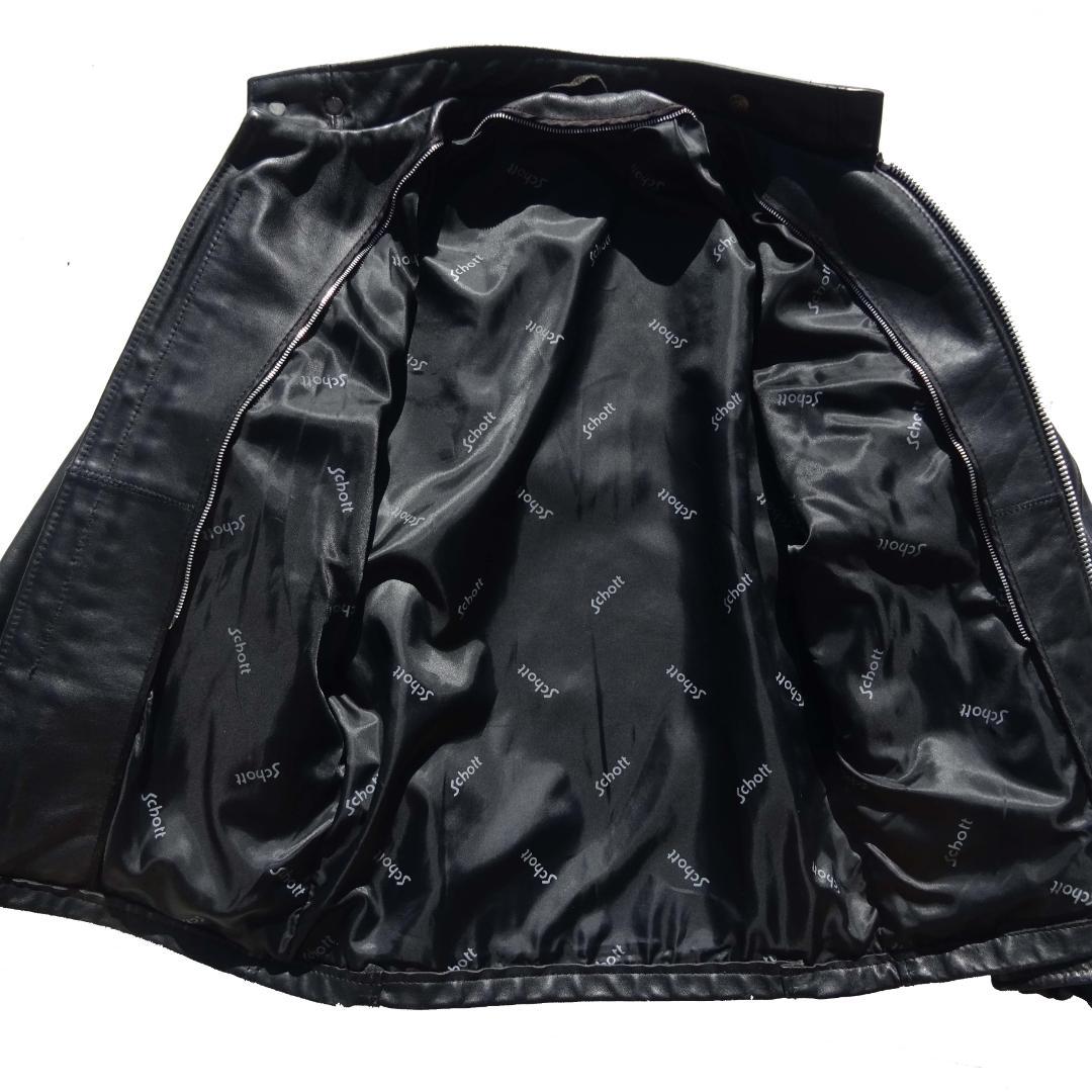 USA製立ち襟 Schott ショット 641牛革レザーライダースジャケット34