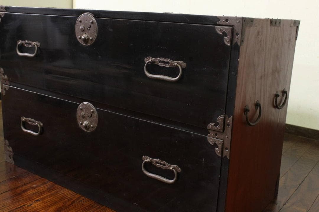 庄内箪笥 引出二杯・中桐！ローチェスト！古家具時代箪笥/和箪笥/ローボード