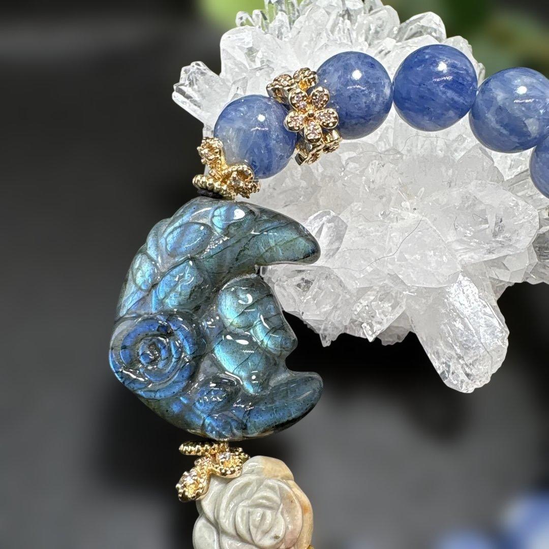 ＊sora⭐️様お取置き7,/2＊ラブラドライト　月とウサギ　カイヤナイトシリカ