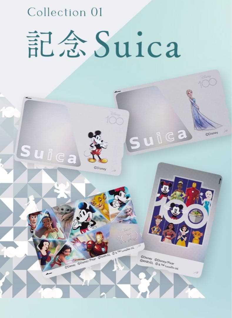 ＜Disney100＞記念Suica（カード＆収納ボックス）Bタイプ　タテ