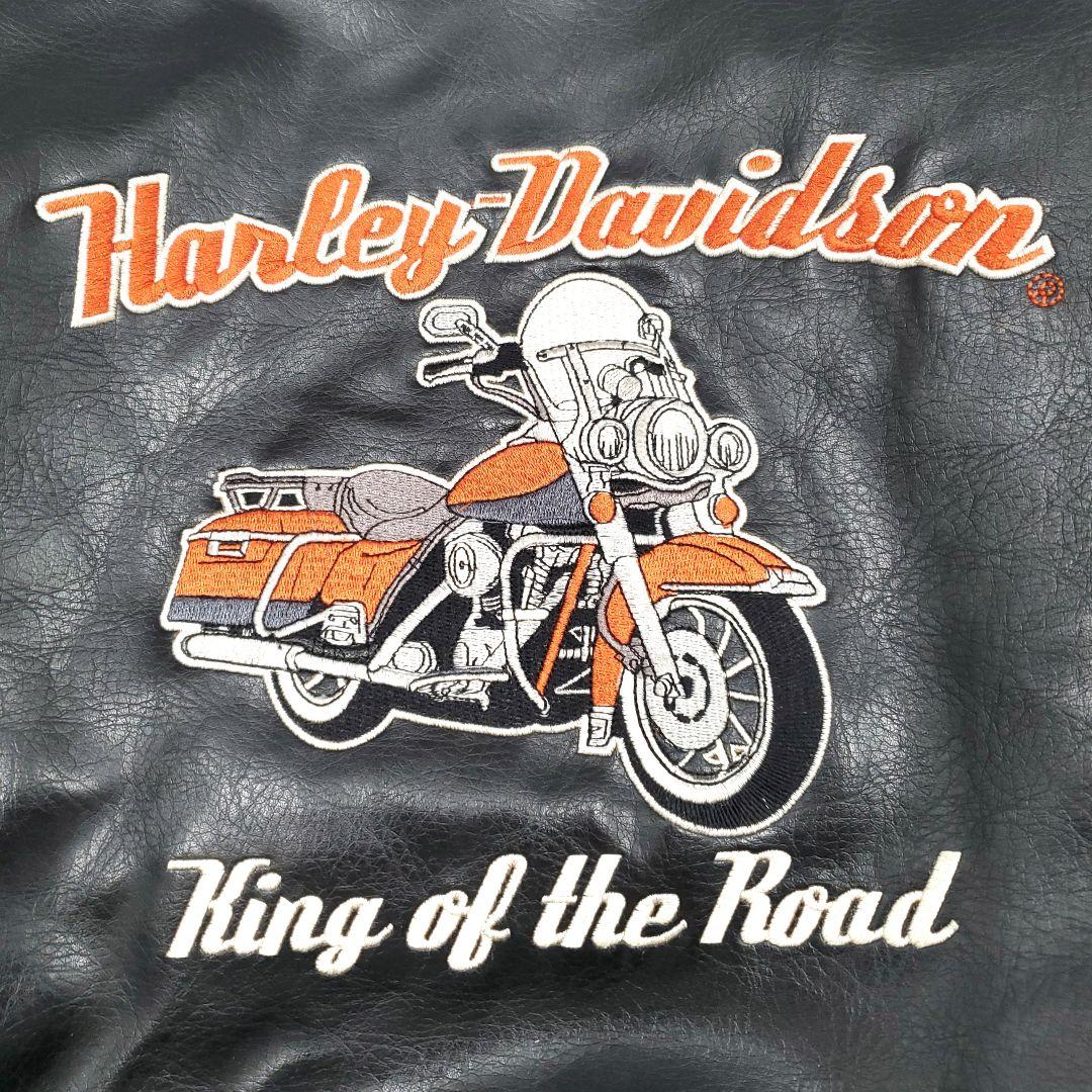 背面ビッグロゴ刺繍◆ハーレーダビッドソン◆PVCライダースジャケットSJ1444