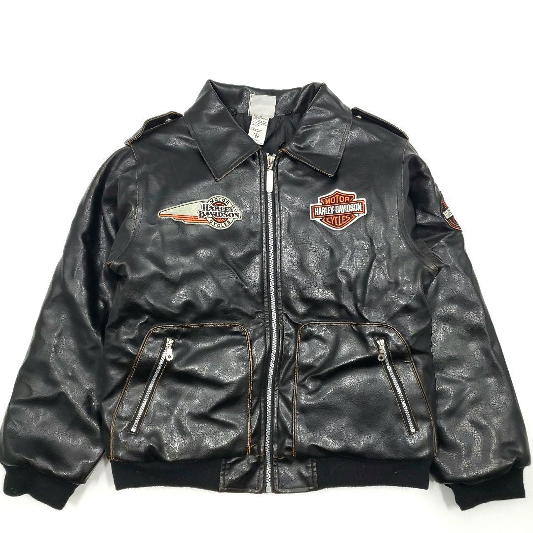 背面ビッグロゴ刺繍◆ハーレーダビッドソン◆PVCライダースジャケットSJ1444