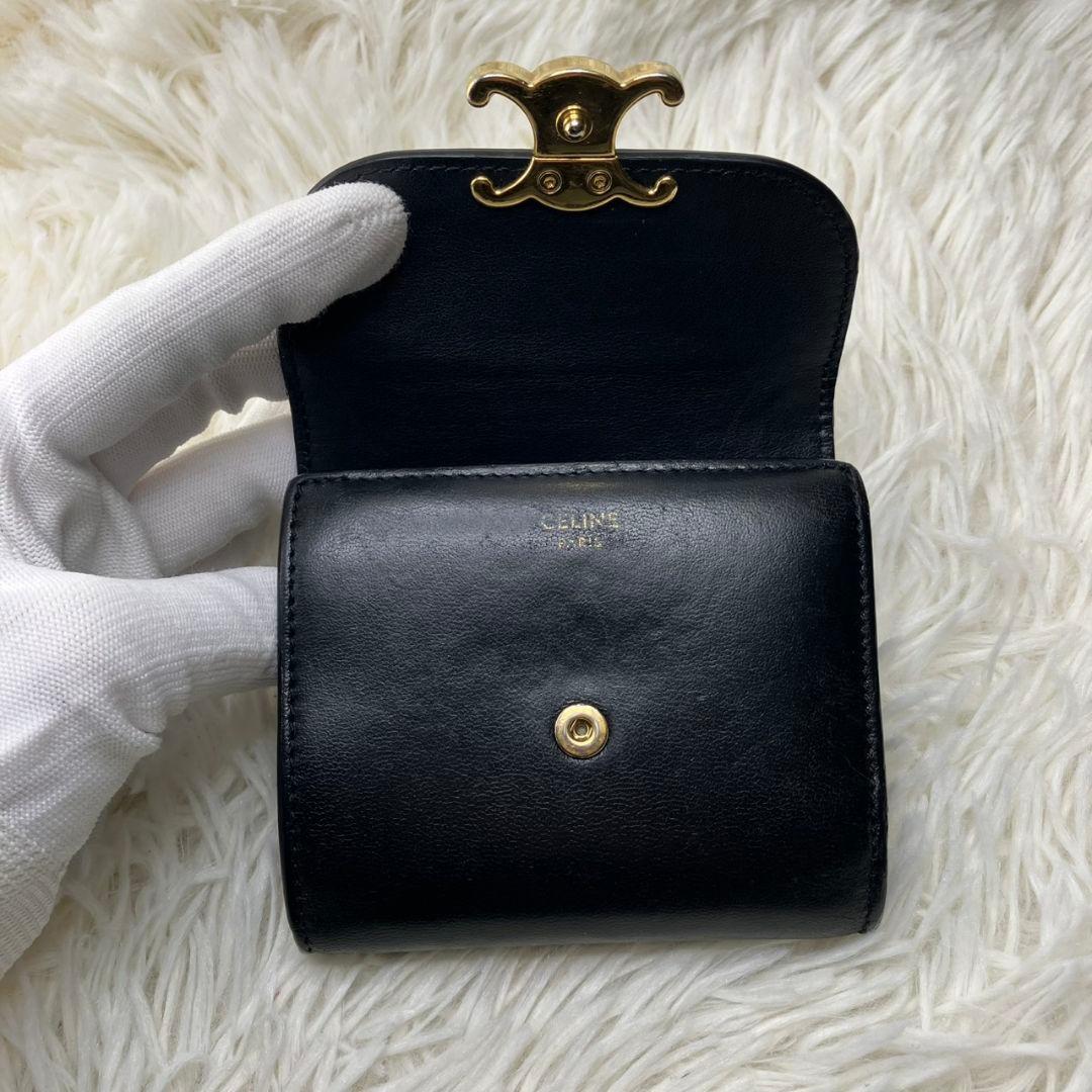 極美品✨ セリーヌ 折り財布 トリオンフ フラップ スモールウォレット