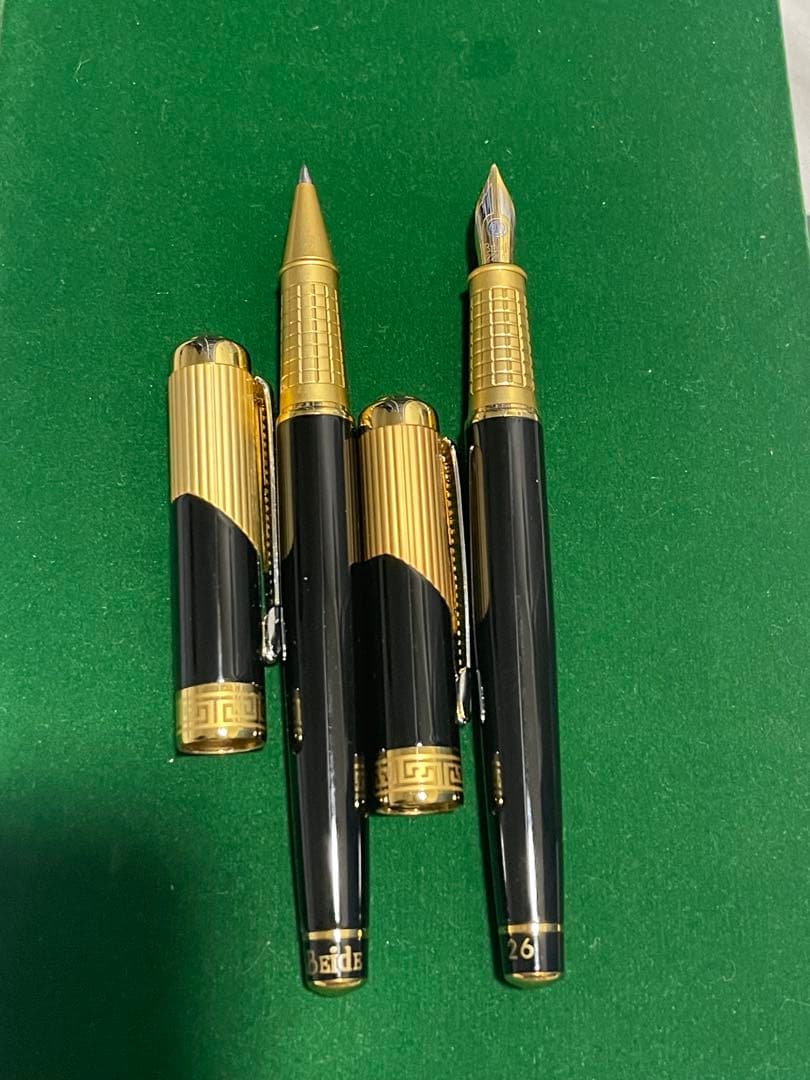 BEIDE金メッキ万年筆＆ボールペンセット – ビジネスシーンにふさわしい高級感
