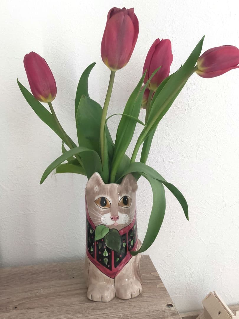 SUSAN PALEY　セラミック　ビンテージ　可愛い　猫　花瓶　フラワーベース