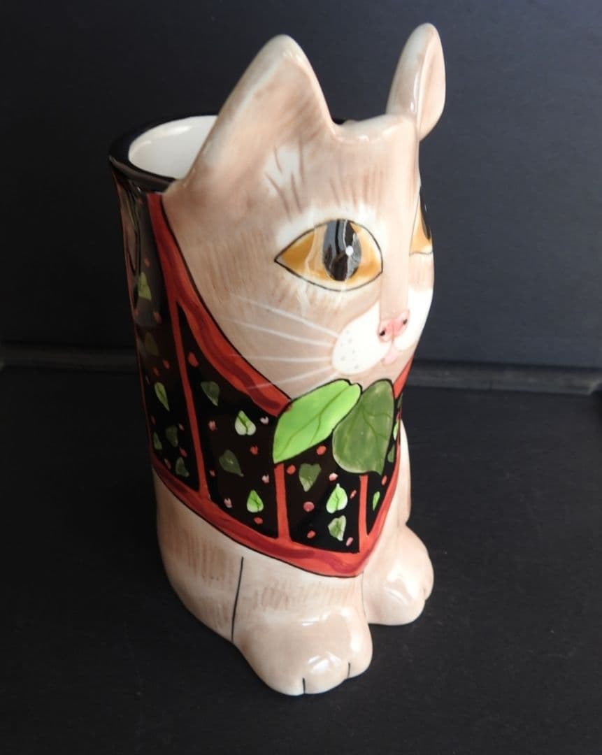 SUSAN PALEY　セラミック　ビンテージ　可愛い　猫　花瓶　フラワーベース