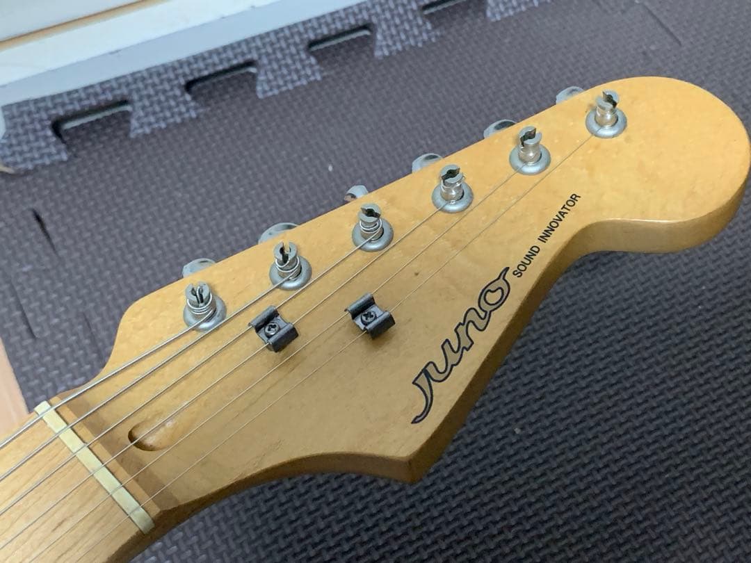 Juno ジュノ ST ストラトキャスター タイプ 黒 ブラック メイプル指板