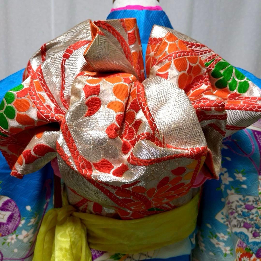 七五三　7歳　女の子　正絹着物　袋帯、長襦袢、小物セット