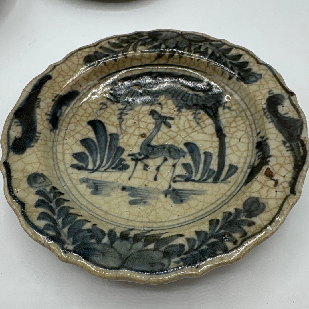 中国古陶磁器　呉須染付　絵皿　5枚組