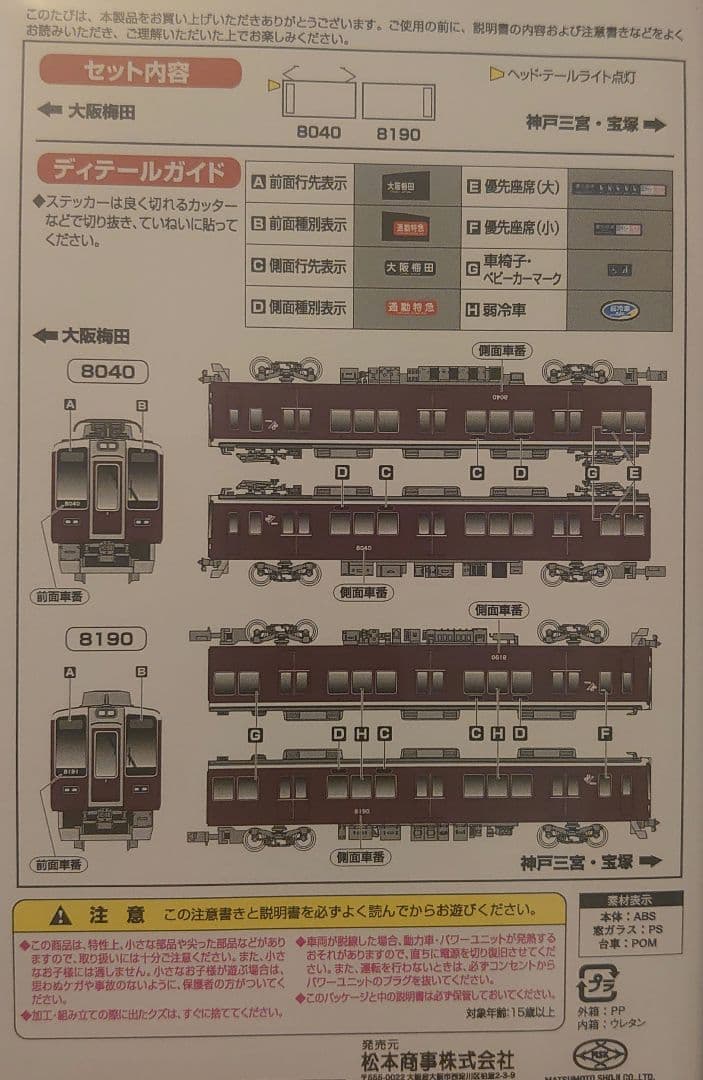 阪急 8040形 2両編成セット 松本商事 MSK011 グリーンマックス