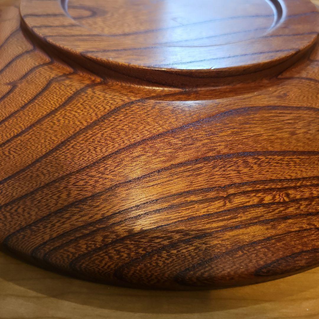 ふき漆　飾り盆40cm　木地挽き