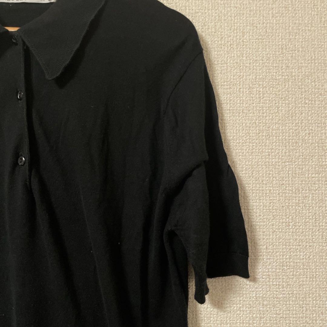 ジョンスメドレー  半袖ニットポロシャツ　ブラック　38