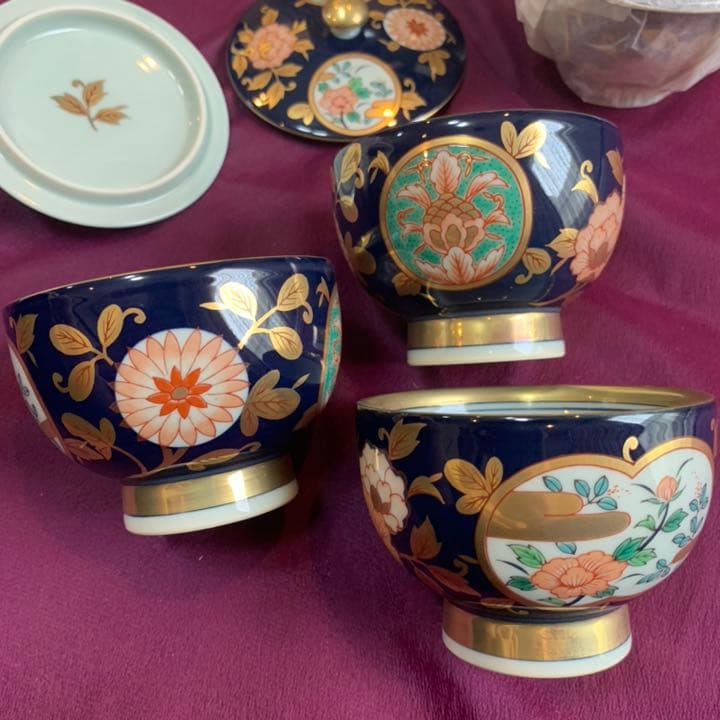 有田焼　古伊万里　金彩　清右衛門作　汲出揃