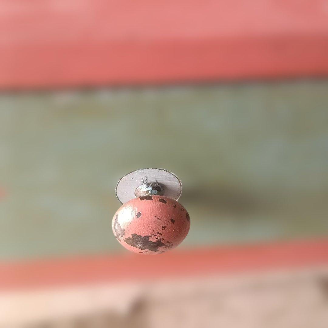 4437）アンティーク　ライティングデスク・サイドテーブル　小鳥草花ペイント