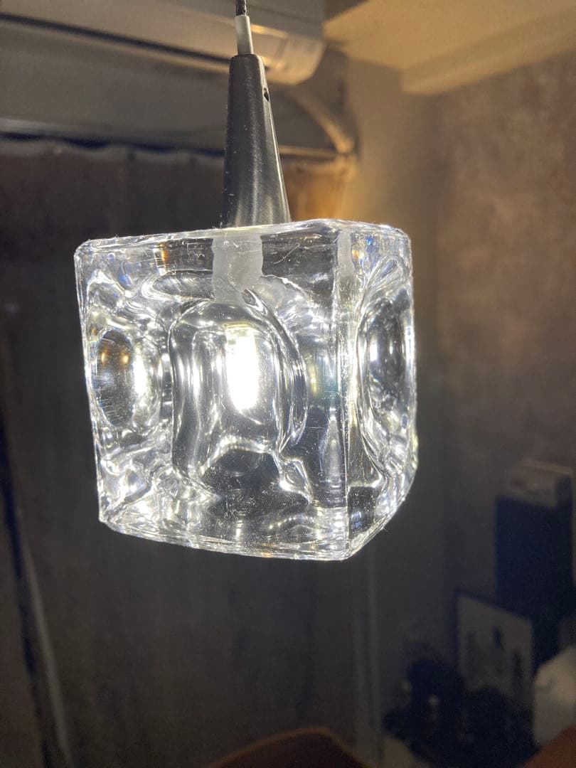 「希少旧型」キシマ　ガラスキューブ　5灯ペンダントライト
