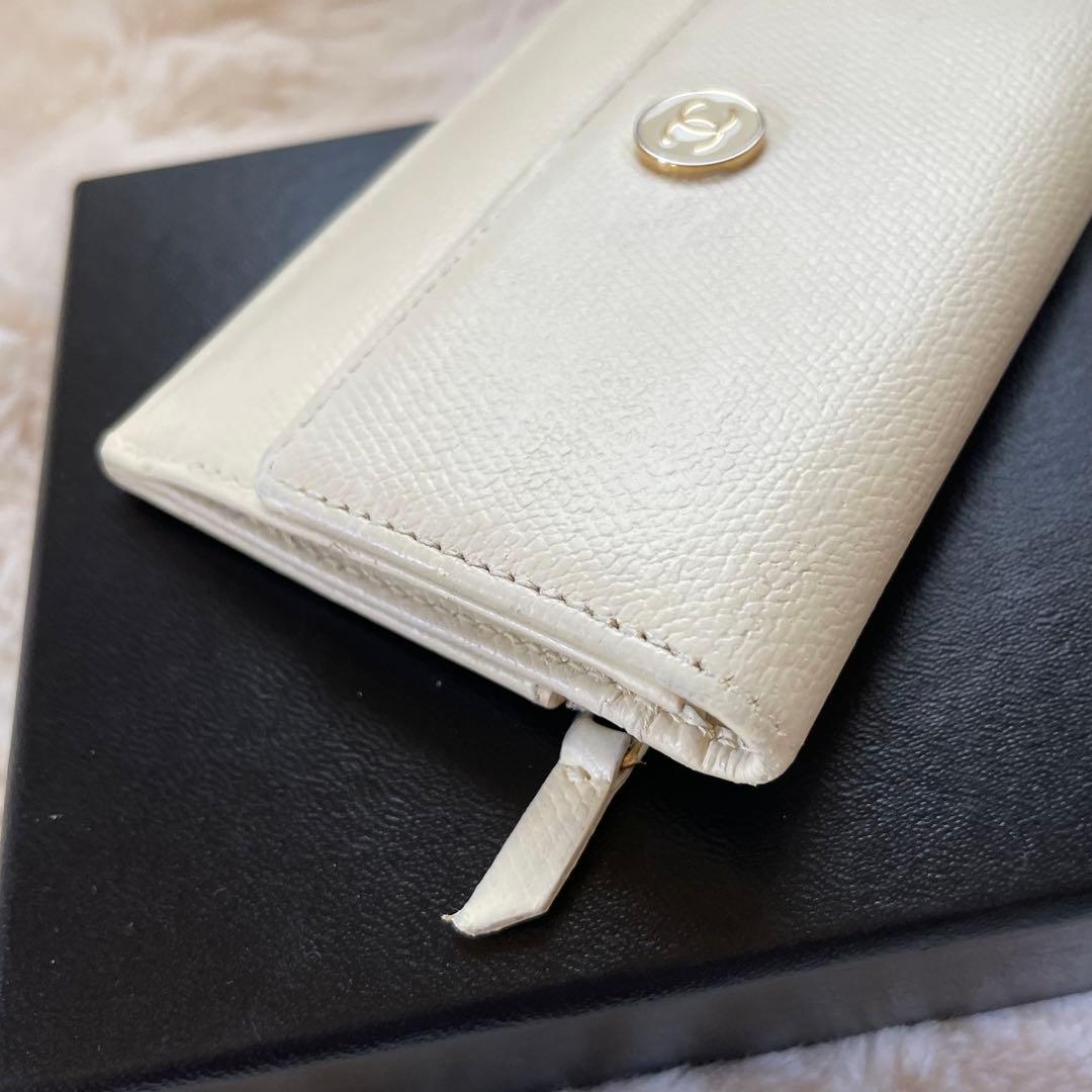 美品 シャネル CHANEL カードケース 財布 ココマーク ホワイト