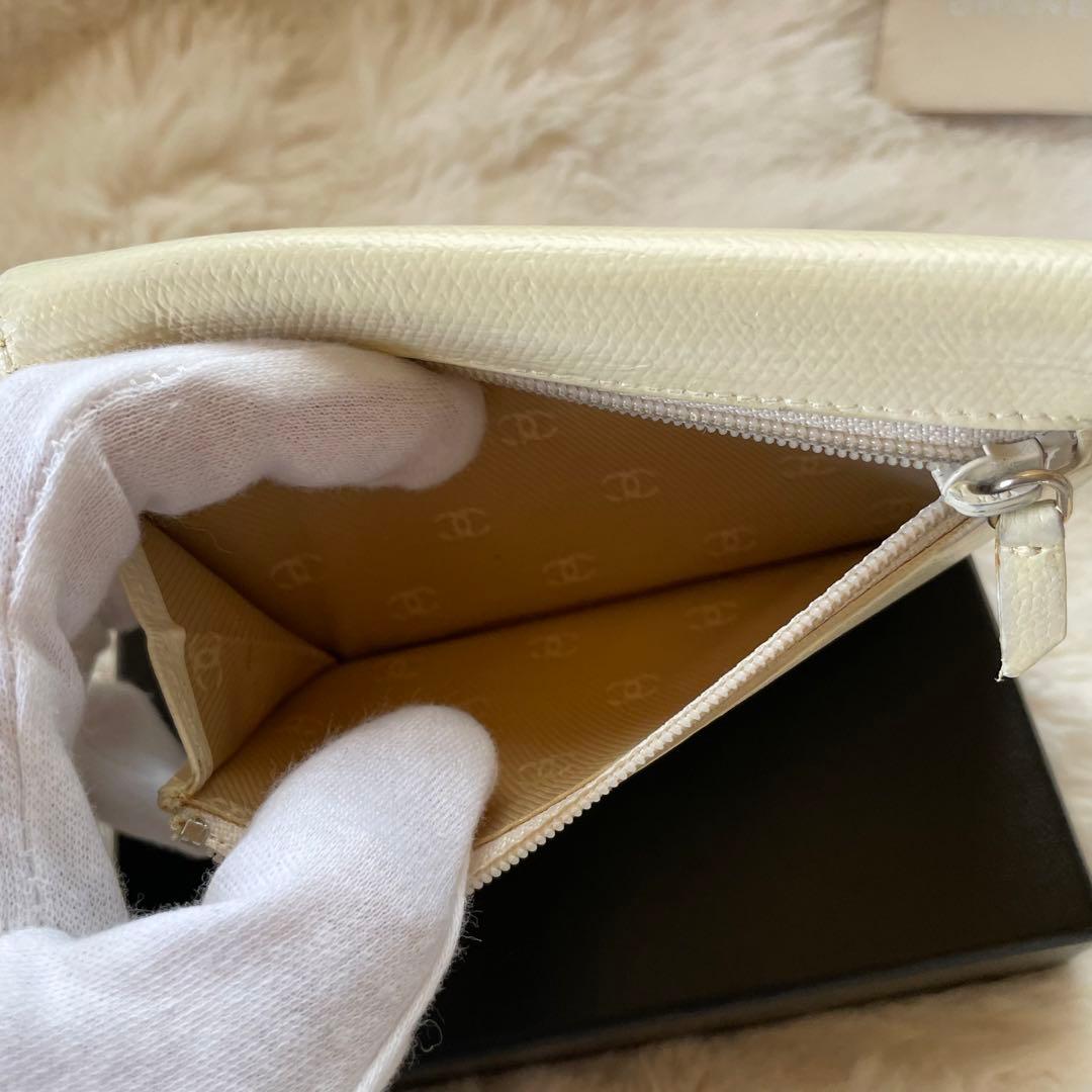 美品 シャネル CHANEL カードケース 財布 ココマーク ホワイト