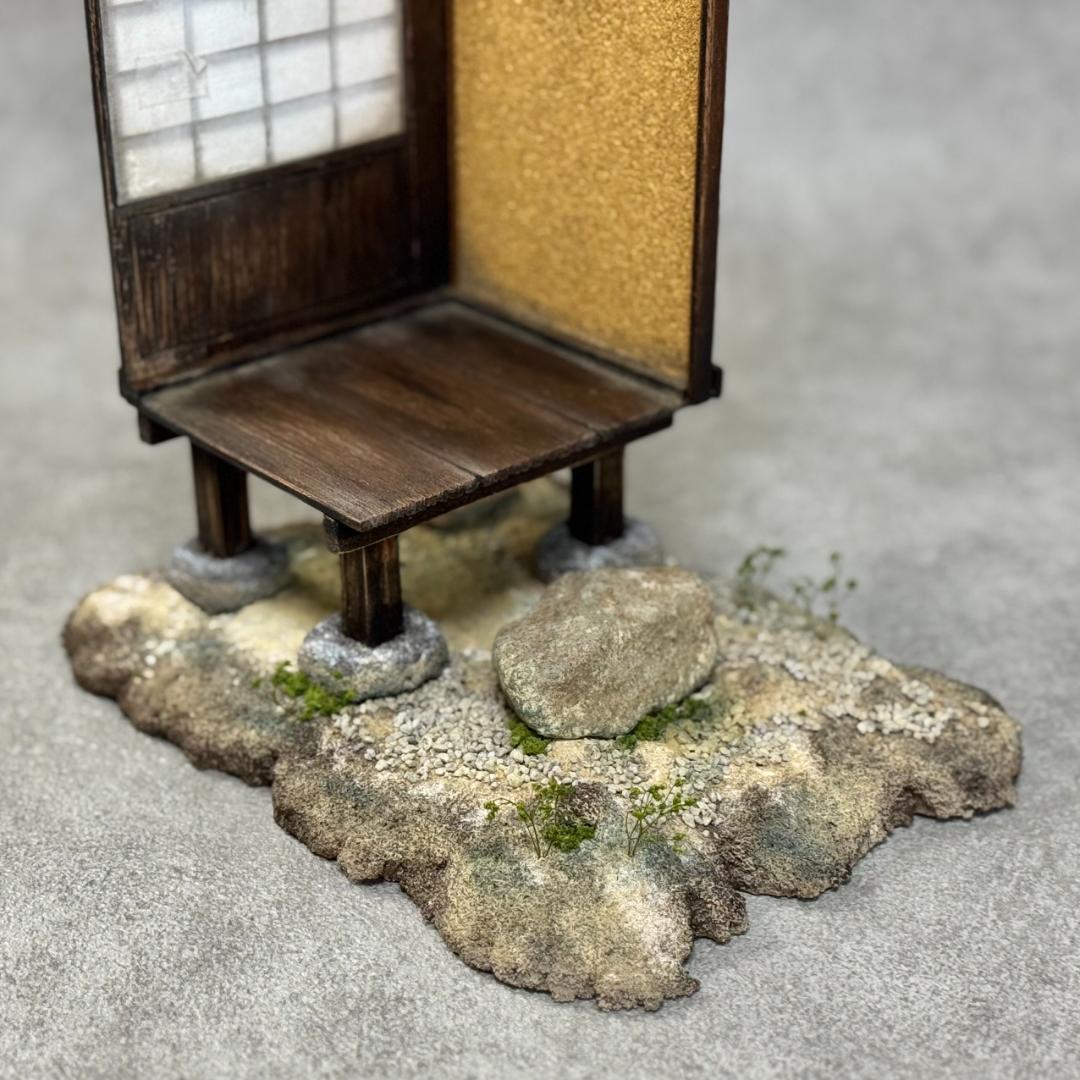 1/12スケール 手作りジオラマ 障子付き日本家屋玄関