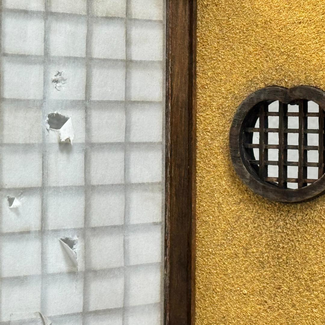 1/12スケール 手作りジオラマ 障子付き日本家屋玄関