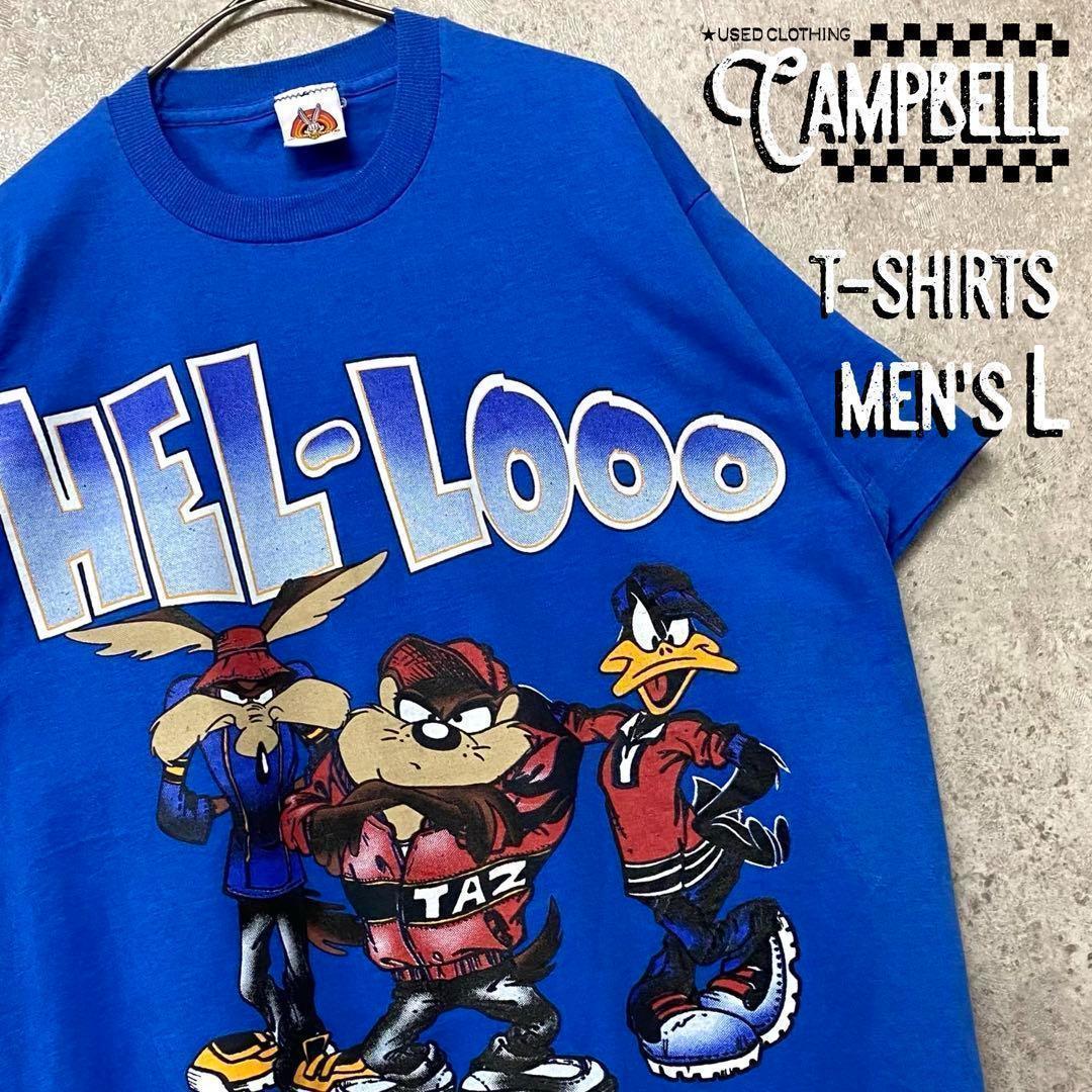 【レア☆USA製90s】ルーニーテューンズTシャツ ブルー メンズL
