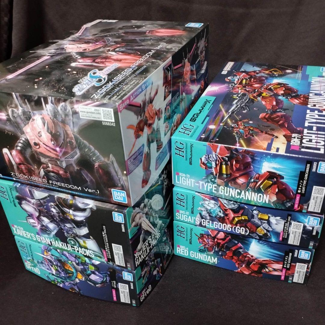 ガンプラ6点【ズゴック/ギャン/GFreD/軽キャノン/ゲルググ/赤いガンダム】