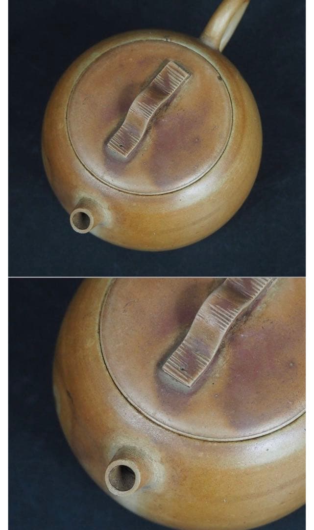 送料無料　18世紀初頭　江戸期白備前焼急須一対　箱付 ★博物館級★ 煎茶道具