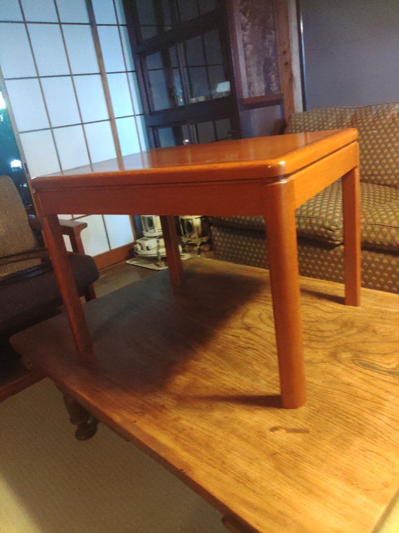 希少　カリモク　コーヒーテーブル　サイドテーブル　天然木　デスク　机　レトロ