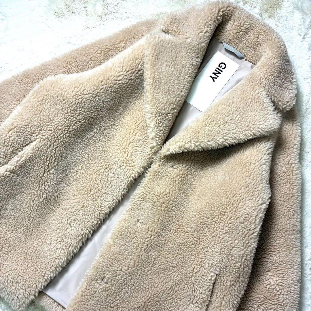 美品✨GINY ジニー SCGINYボアチェスターコート ボアコート　ベージュ