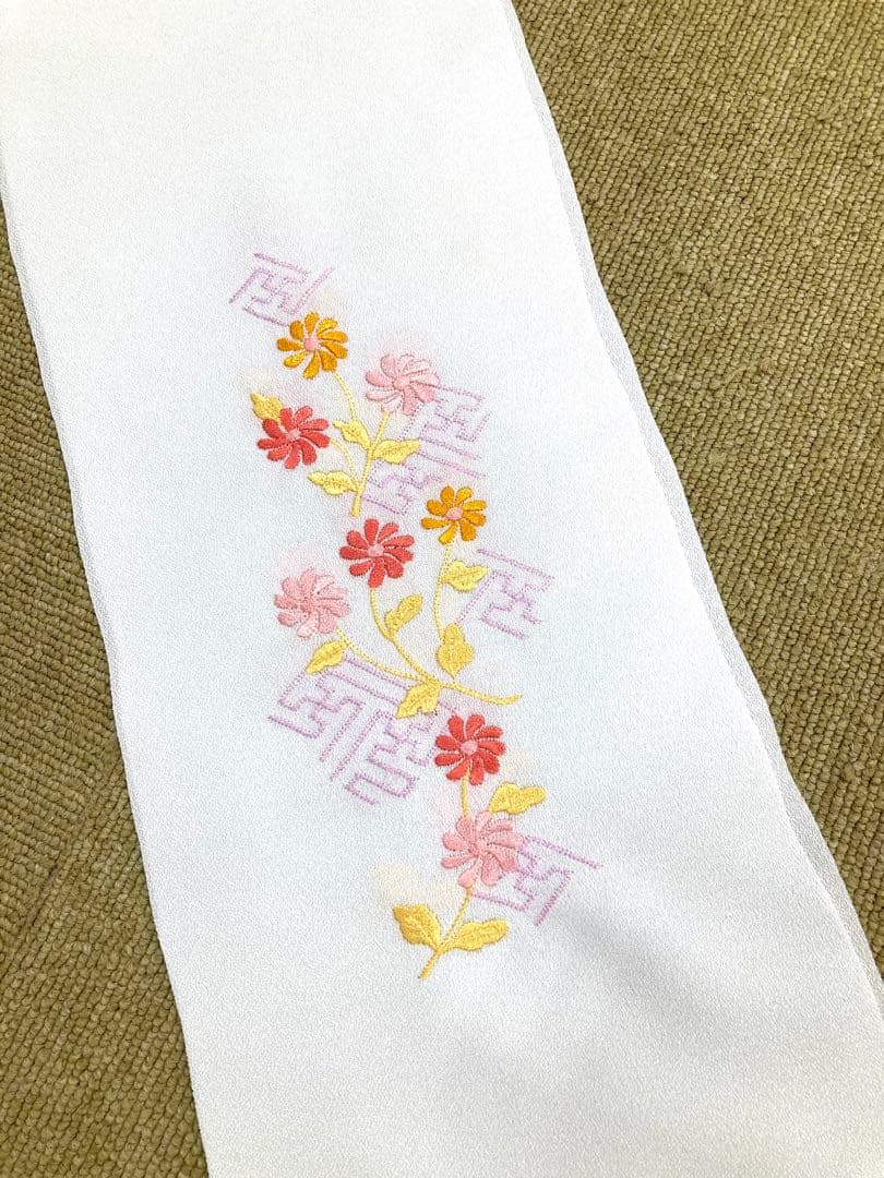 振袖フルセット 7点セット 赤色 振袖袋帯長襦袢重ね衿刺繍半衿帯締帯揚