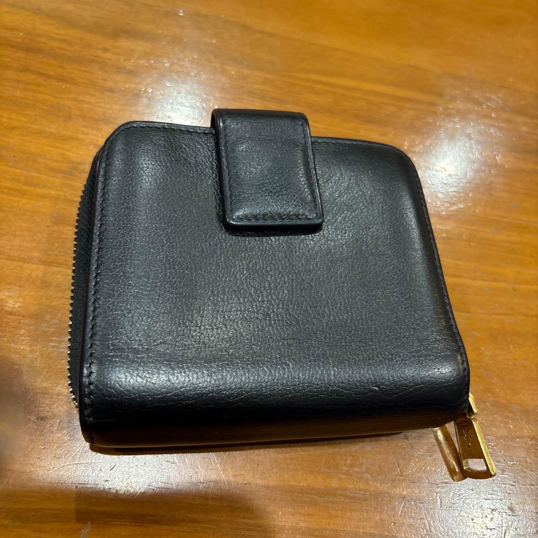 YSL 二つ折り財布 黒 レザー