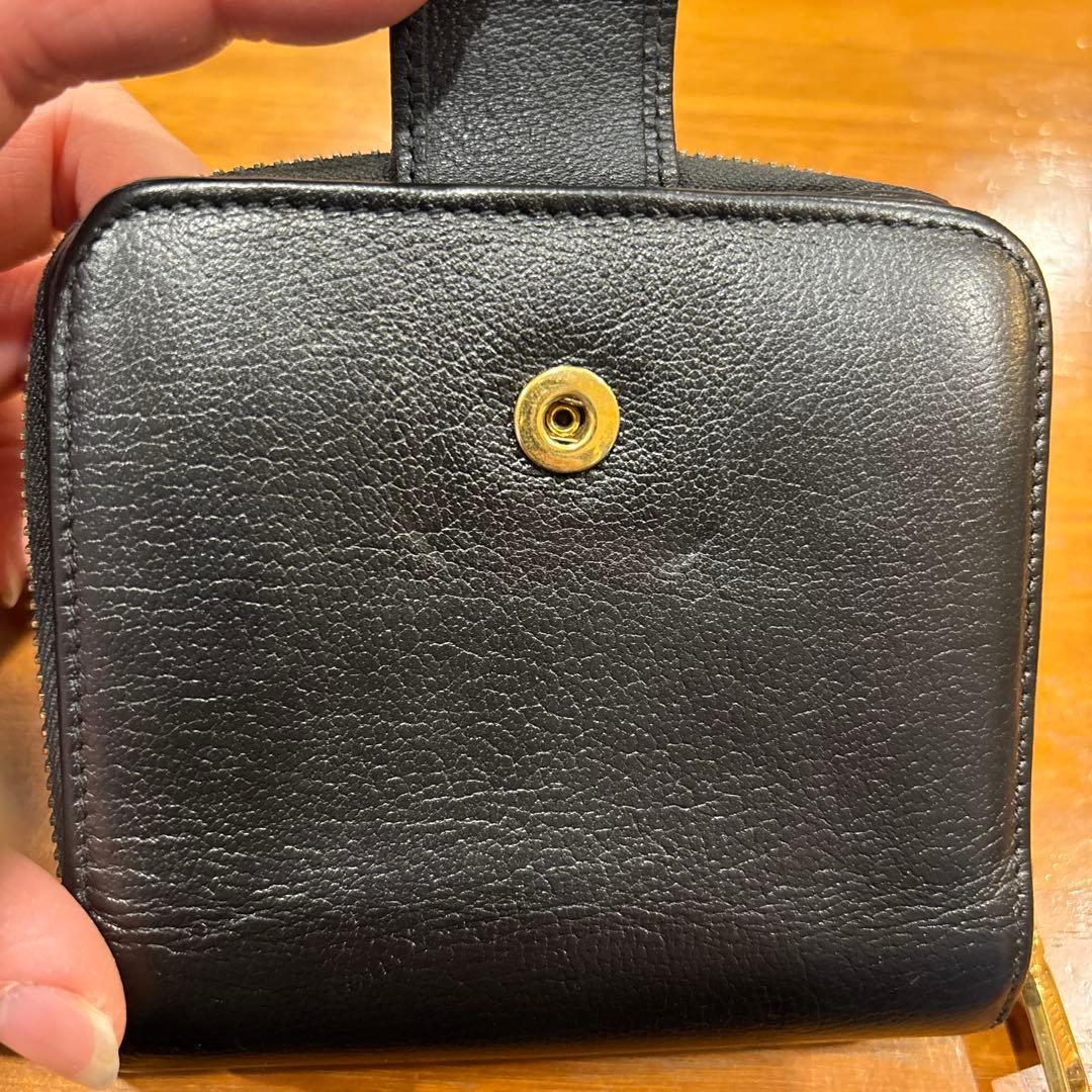 YSL 二つ折り財布 黒 レザー