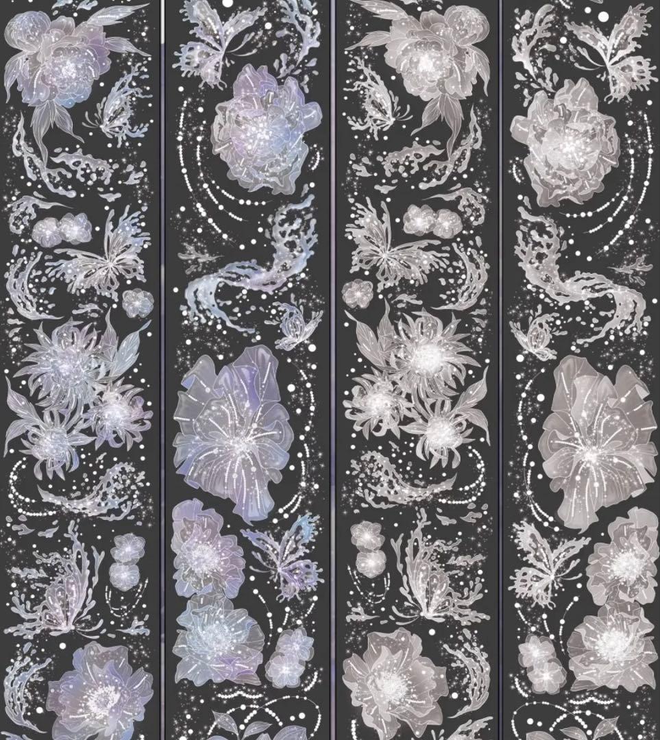 中古⑤ 海外マスキングテープ　装飾　花　PET