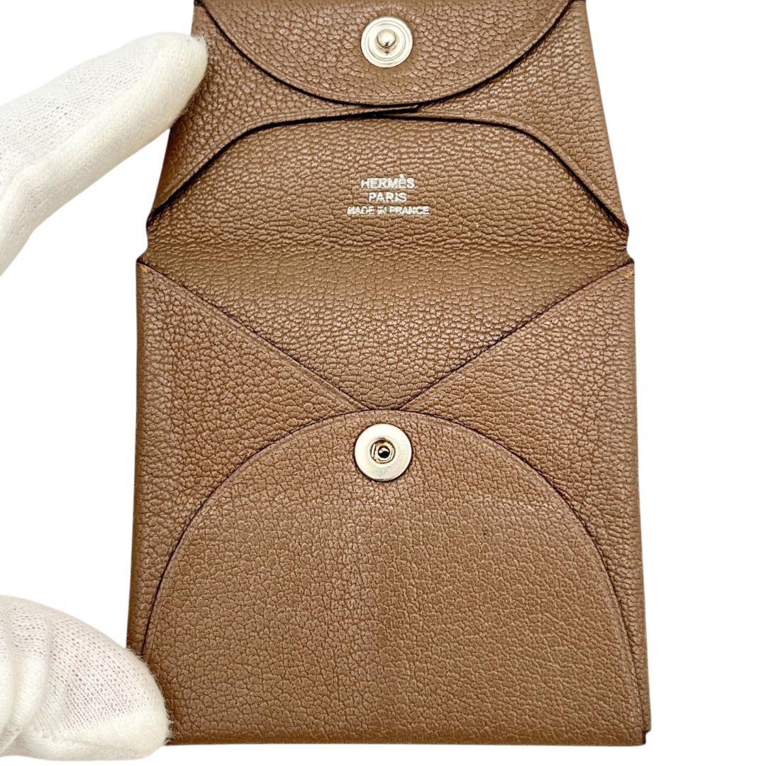 エルメス シェブルミゾル エトゥープ バスティア ケース 刻印□K レザー