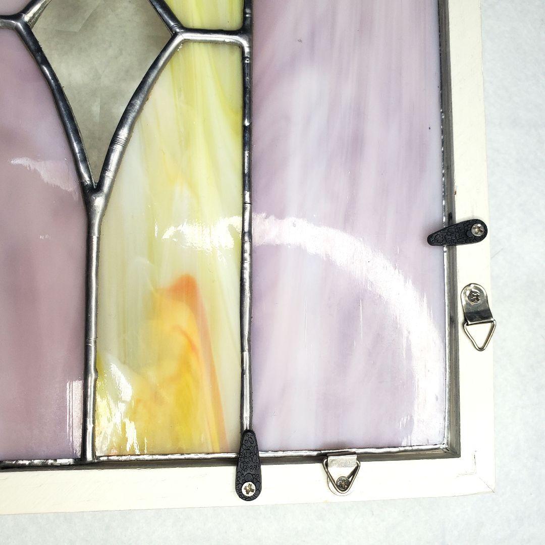ステンドグラス　木枠付き　37cm×20cm　新品未使用